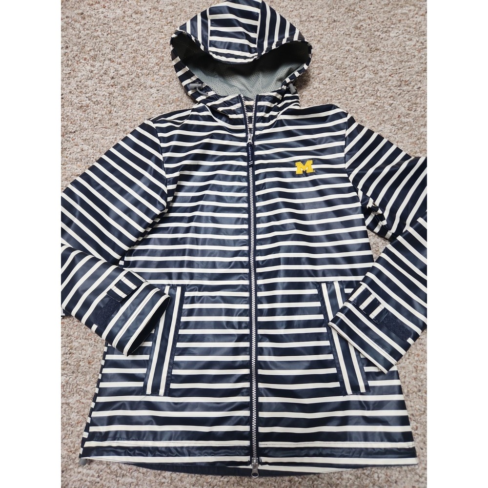 Michigan Wolverines Jacket Womens XS Navy White NCAA Hooded Zip New‎ Englander